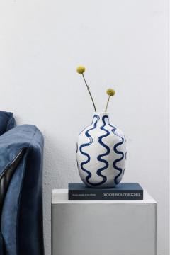 Blue Stripe Ceramics Vase