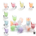 100 Uds colorida casa de muñecas miniatura 3D resina leche té jugo taza juega resina artesanía encantos para manualidades Diy