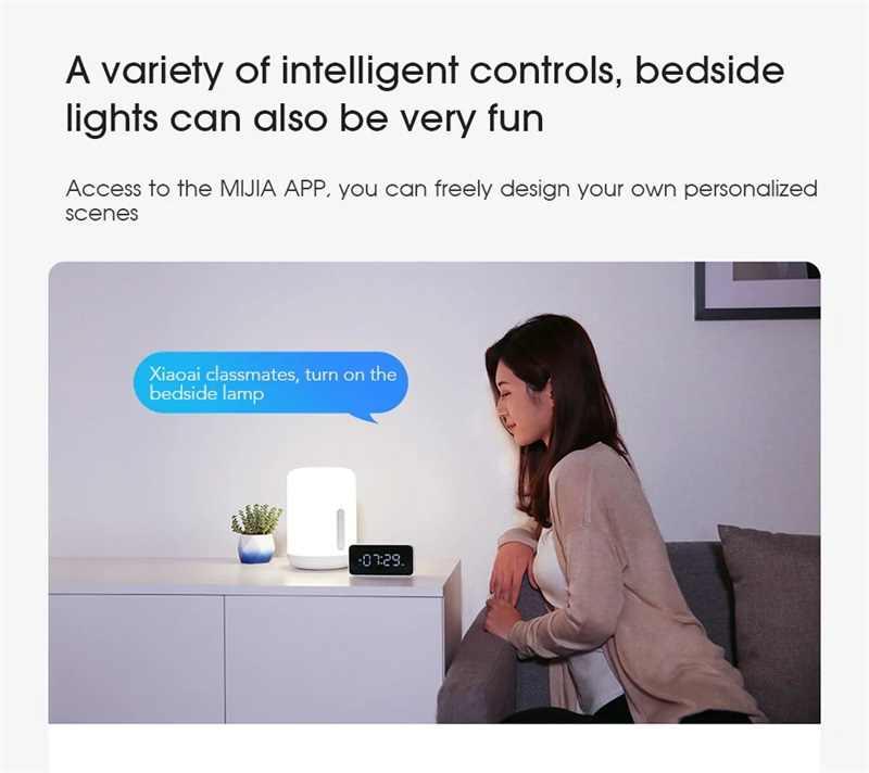 Xiaomi Bedside Lamp 2 Table LED Light Mi Home APP Wireless Control MIJIA Bedroom Desk Night Light
