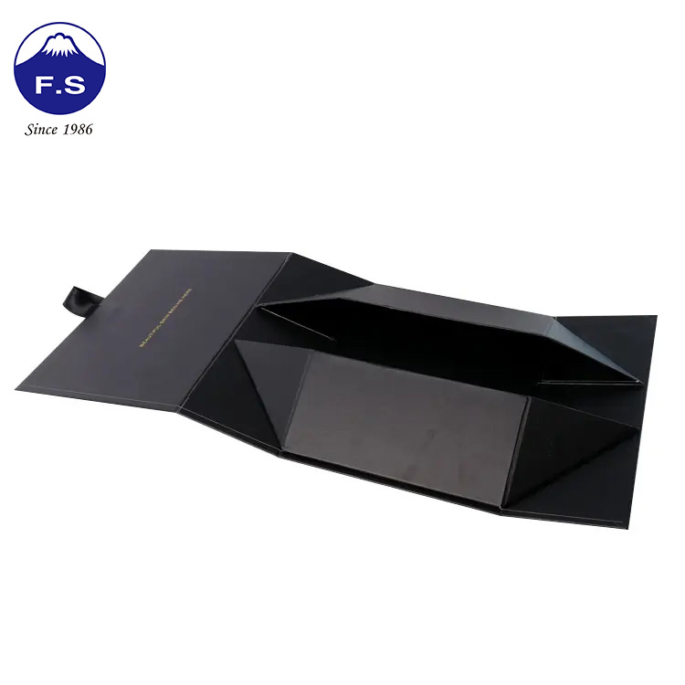 Customized Logo Golden Foil Matt Finish Folded Gift Box