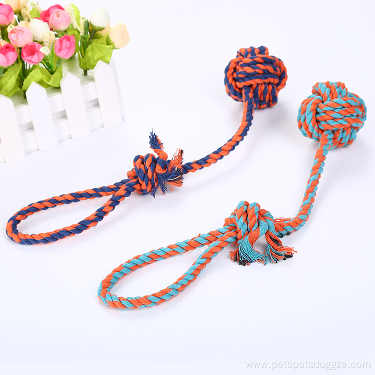 Rope Ball with Handle for Interactive Toys