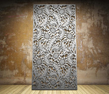 Laser Cut Metal Screen Room Divider with CNC Engraved Aluminum Panels