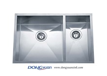 Zero Radius Double Bowl Undermount Kitchen Sinks