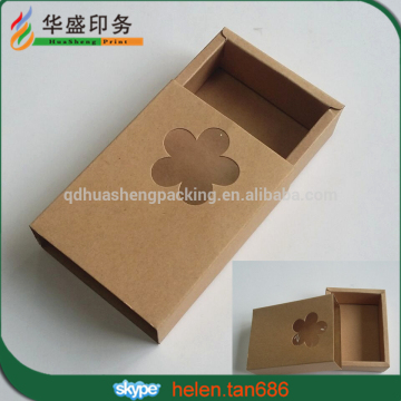 Small custom brown craft paper soap drawer packaging box