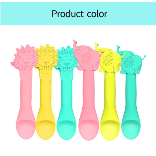 Dễ thương Elephant-hình dạng Toddler Silicone Spoon Train mềm Spoon