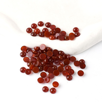 Natural Red Onyx Agate Round Flatback CAB Cabochon