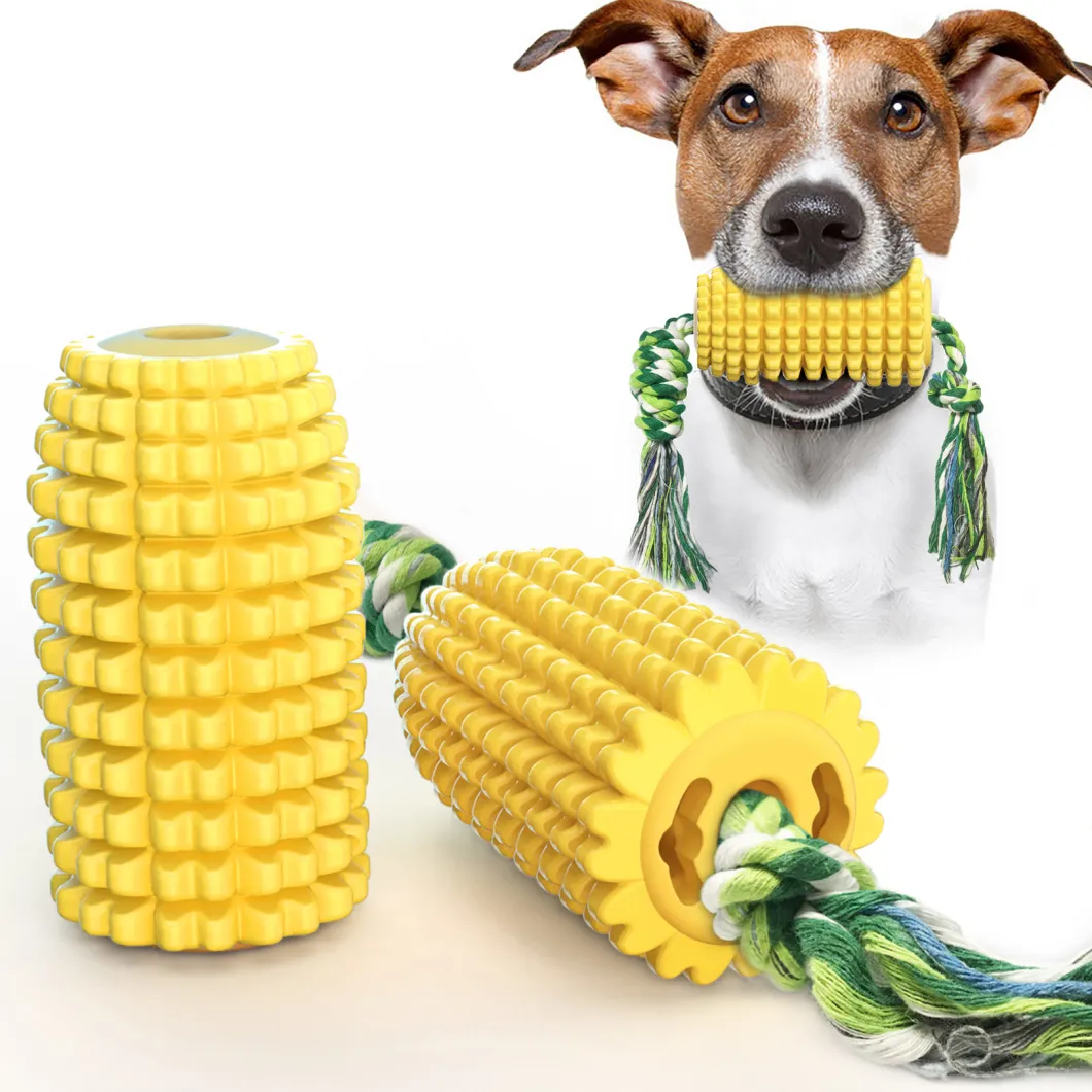 Pet Supply Squeaky Corn-Shaped Pet Toothbrush Dog Chew Pet Toys