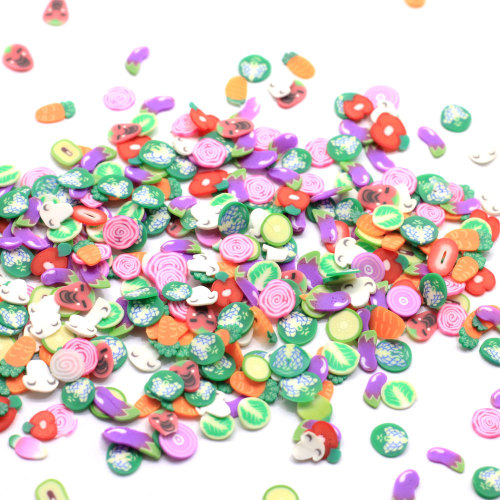 Assorted Vegetable Polymer Clay Slices Sprinkles Miniature 4*5MM Vegetable Clay Slices Slime Charms Garden Vegetables Sprinkles