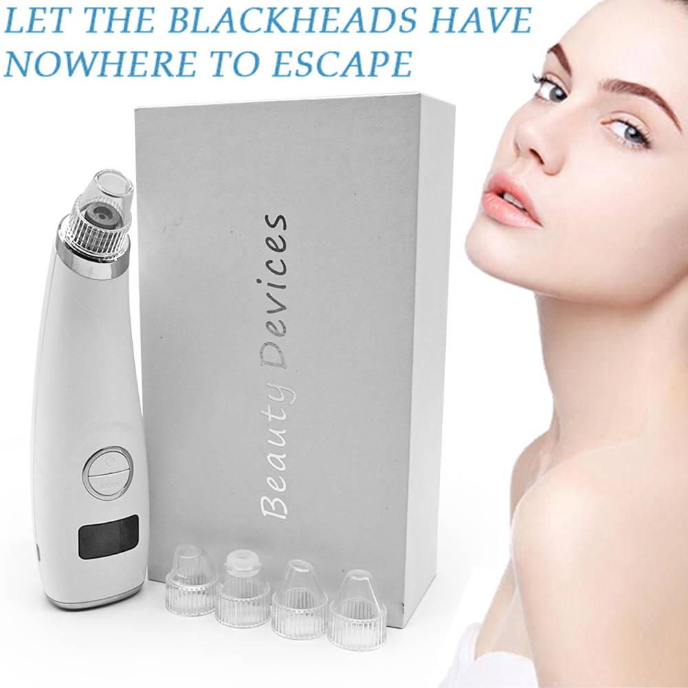 Warm function comedo suction beauty device 6 probes electric comedo pore extractor clean tool blackhead remover vacuum