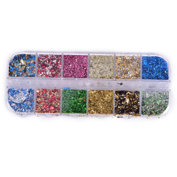 8g Glitters Nail Sequins Aluminum Irregular Holographic Glitter Powder Nail Colorful Flakes Manicure Nail Art