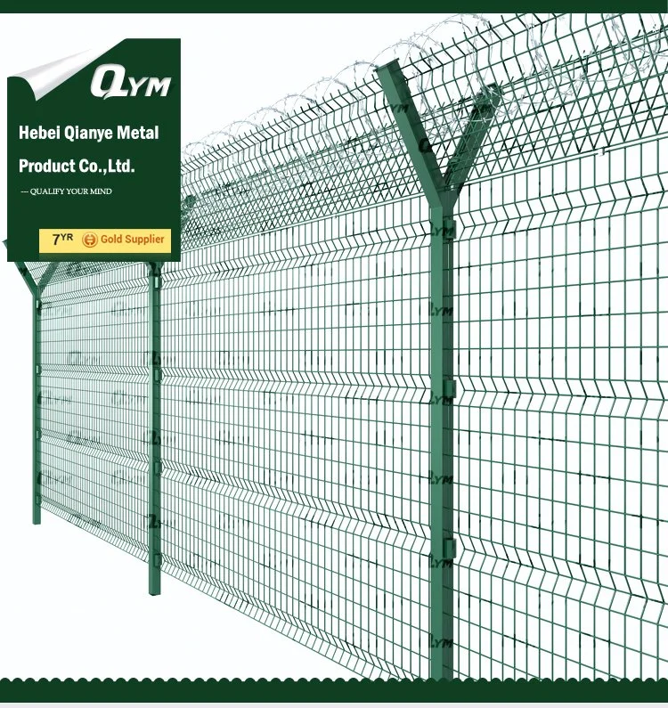 3D Curvy Airport Fence Panels Powder Coated Airport Security Fence