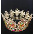 3.9 Inch Full AB Stone Round Rhinestone Tiara