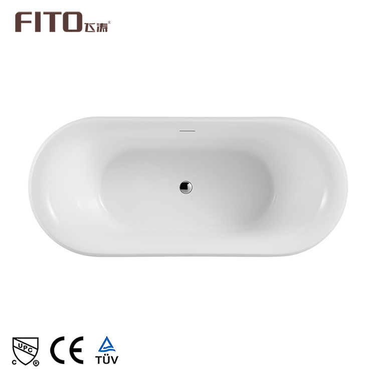 Customized Morden Style Free Standing Acrylic Bath Tub White Bathtub For Bathroom