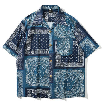 Custom Blue Bandana Collar Shirt