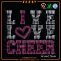 Live Love Cheer ijzer op kristal design