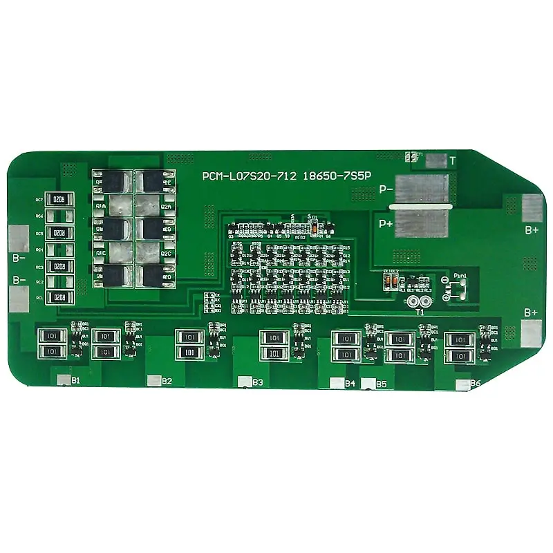 7s 20A PCM BMS for 24V 25.2V 25.9V Li-ion/Lithium/ Li-Polymer 21V 22.4V LiFePO4 Battery Pack Size L158*W70*T6mm (PCM-L07S20-712)