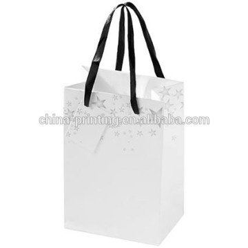 White kraft paper bags with handles