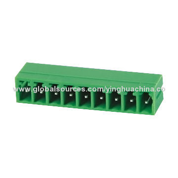 Terminal Block, 3.5/3.81mm Pitch, 2P-24P PCB Poles, 300V/8A, Brass/Ni-plated 0913