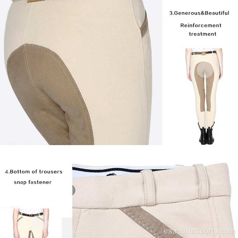 Pantalones de montar transpirable beige para hombres