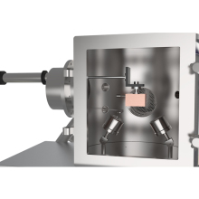 DC RF magnetron sputter machine with reciprocating sample
