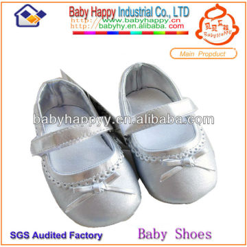 2014 New Silver Bow Party Baby Shoes