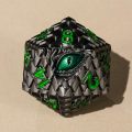 Dragon Scale Solid Metallic Polyhedral Dice Set of 7, Solid Metal Dragon Eye DND Dice Set