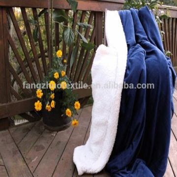 wholesale thick black sherpa throw blanket in lambswool