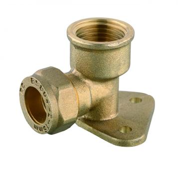 elbow wall plate brass compression fitting