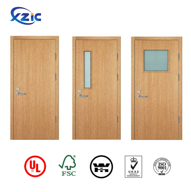 XZIC UL latest fire rated design teak wood commercial wooden door designs