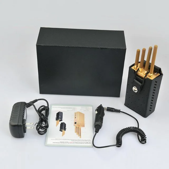 Portable 4-Antennas Cellphone Jammer Blocking CDMA GSM 3G GPS or WiFi