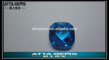 men cushion 9X9mm created blue sapphire