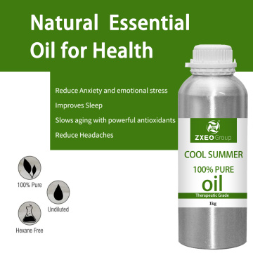 आराम करने वाले शरीर की मालिश के लिए आवश्यक तेल 100% शुद्ध प्राकृतिक ताज़ा डिफ्यूज़र अरोमाथेरेपी कूल समर ऑयल