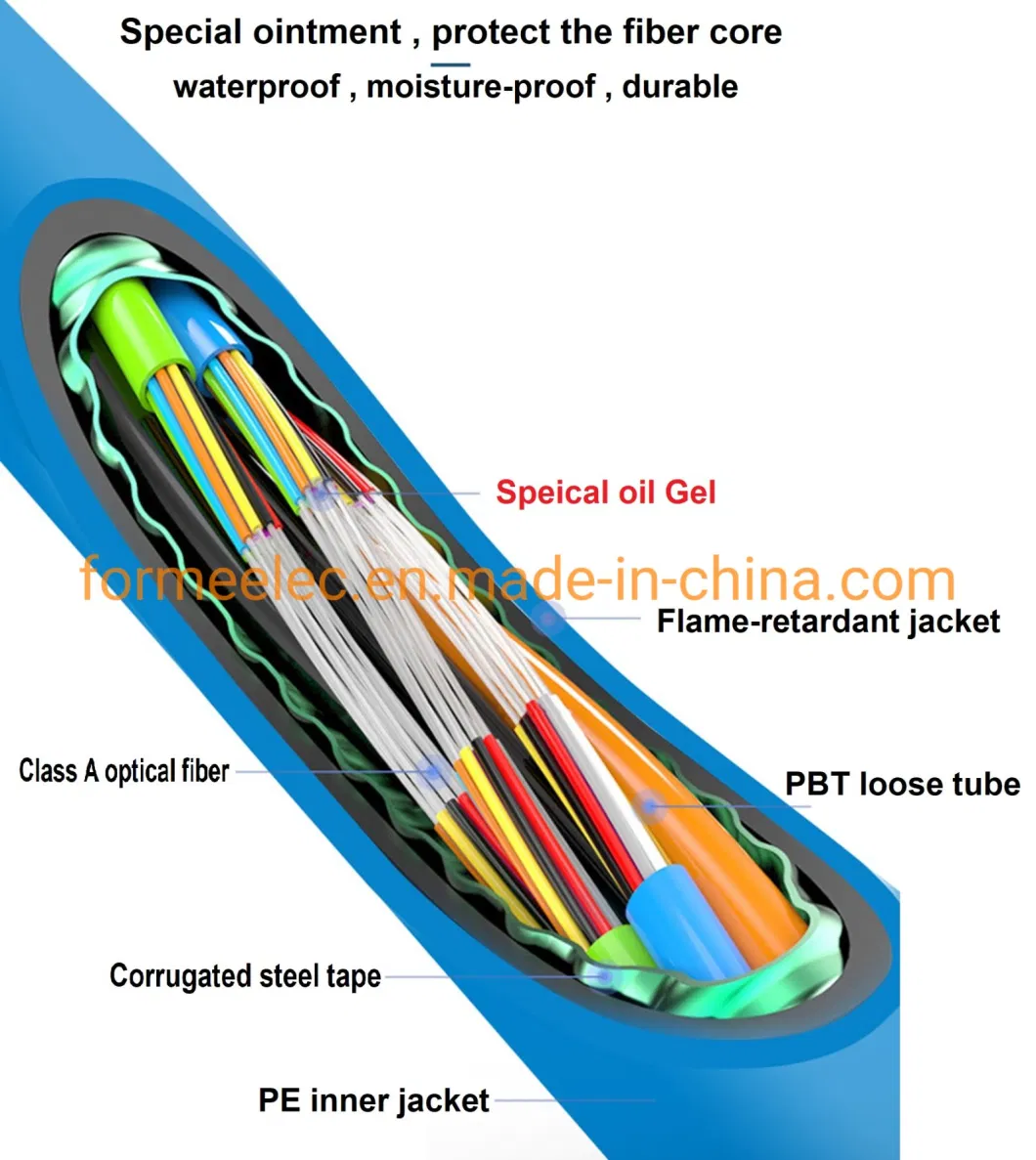 Stranded Flame Retardant Optical Cable 8 Core Mgtsv Optic Cable Fiber for Coal Mine