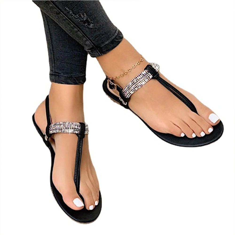 Fashiion Ladies Fancy Flat Flipflop Sandals Rome Sandals with Metal Piece