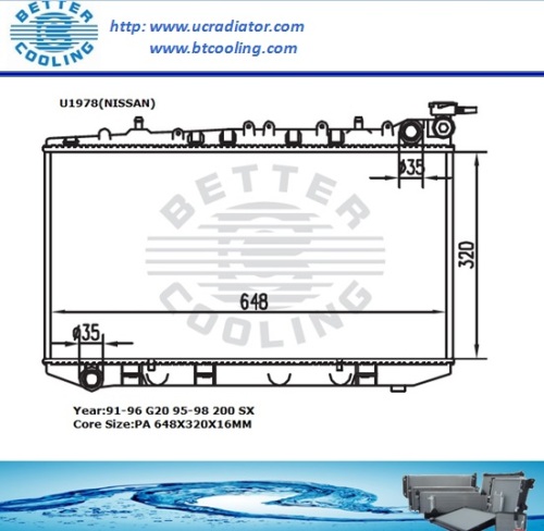 Kühler für NISSAN G20-91-96/200SX 95-98