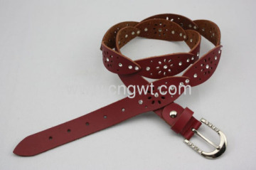 Fashion Girls Diamond Belt Leather Belt 