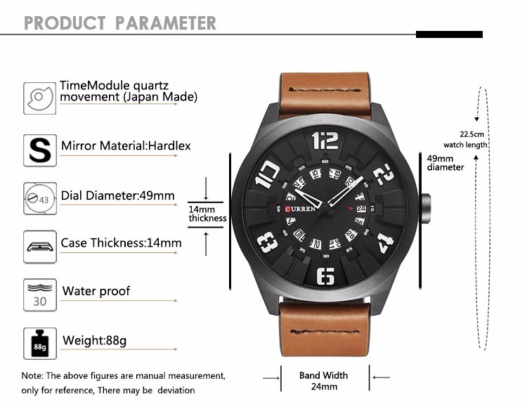 CURREN 8258 Men Quartz Watches Sport Wrist Watch Fashion New Military Style Men Watch With 3D Surface Online