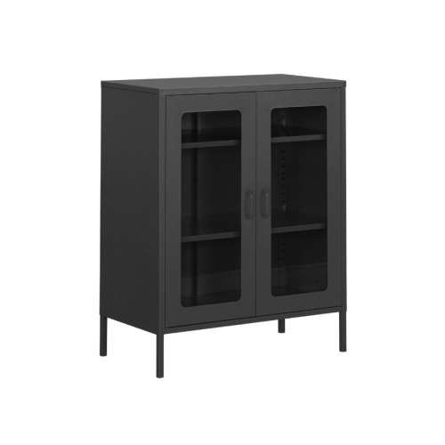 Gabinetes de garaje de almacenamiento de oficina de acero negro