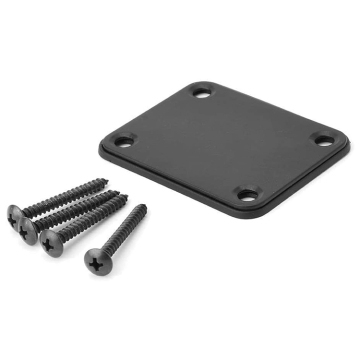 Black Joint Back Mounting Plate Neck Joint Board Electric Guitar Neck Plate with Screws for Guitar Bass Parts