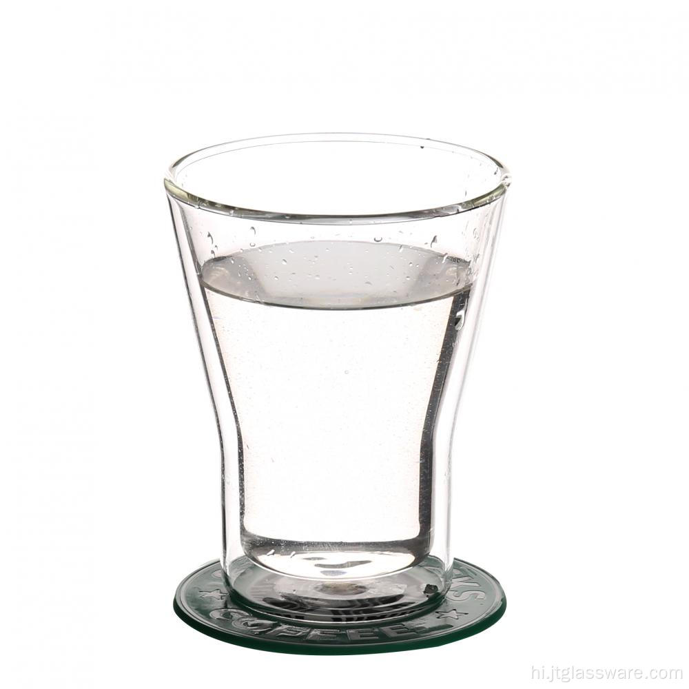 पानी के लिए डबल वॉल थर्मो ग्लास कप