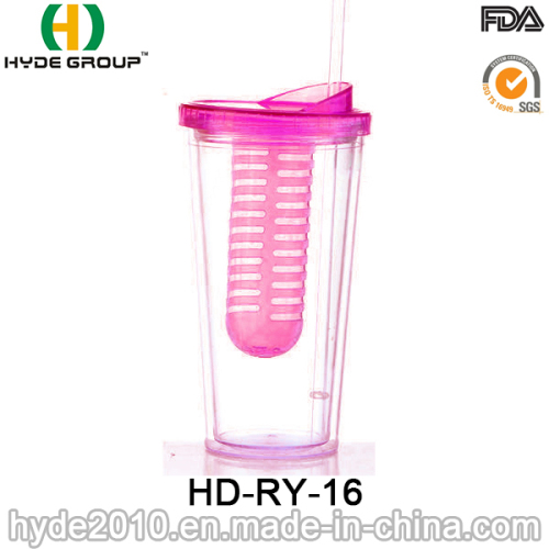 Promotional Plastic Tumbler Infuser Cup with Straw