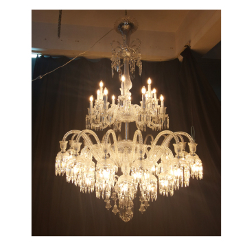 Modern Classic Palace Villa Gold Lighting Large Crystal Chandelier