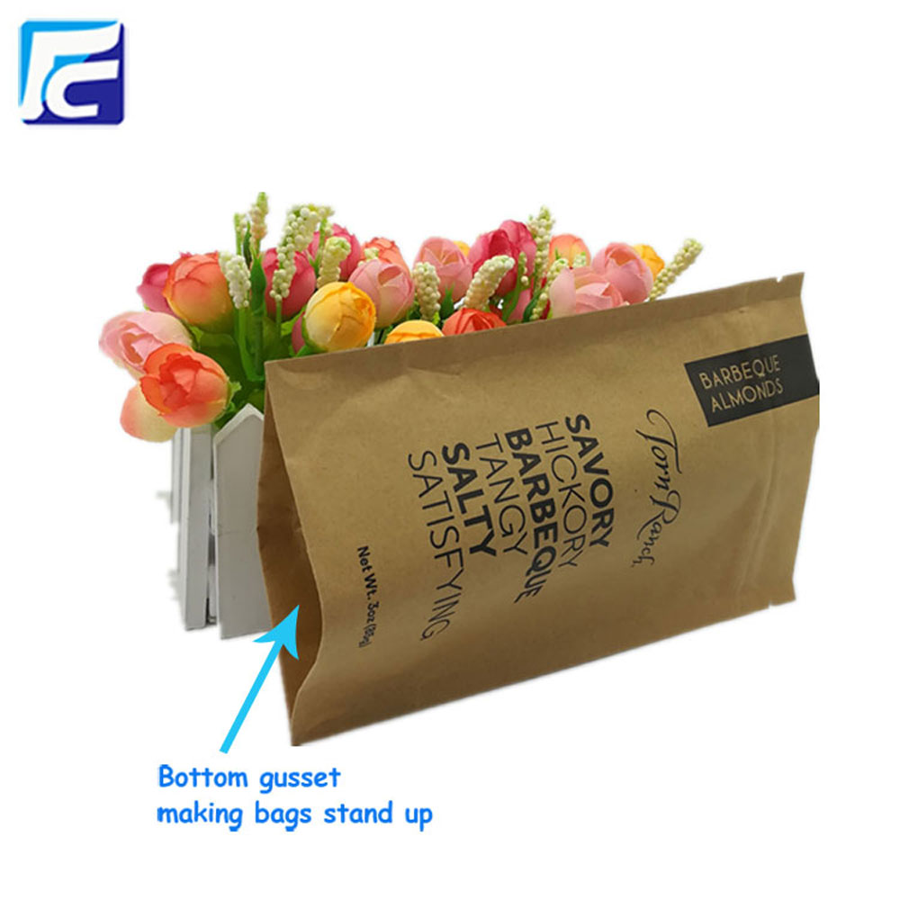 Stand up zipper kraft paper coffee bag wholesales