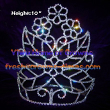 Rhinestone Crowns In Big Flower Shaped