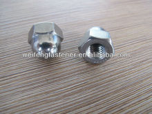 SS304 hex nut with serration cap bulk pack