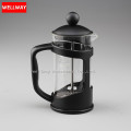 Cafetera de borosilicato externo de plástico negro prensa francesa