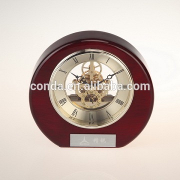 Wood gift items table clock with customed LOGO