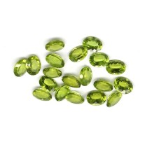 Natural Peridot Egg Shaped Oval Loose Faceted Stones