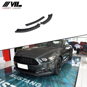 3PCS Matt Black ABS Front Bumper Lip for Ford Mustang Coupe 2015-2017