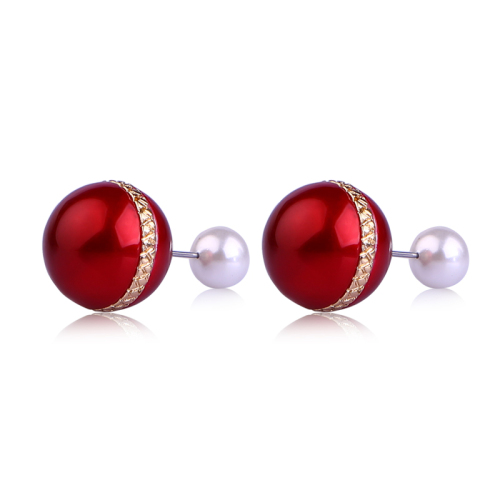 Fashion Accessories Pearl Double Ball Earrings for girls